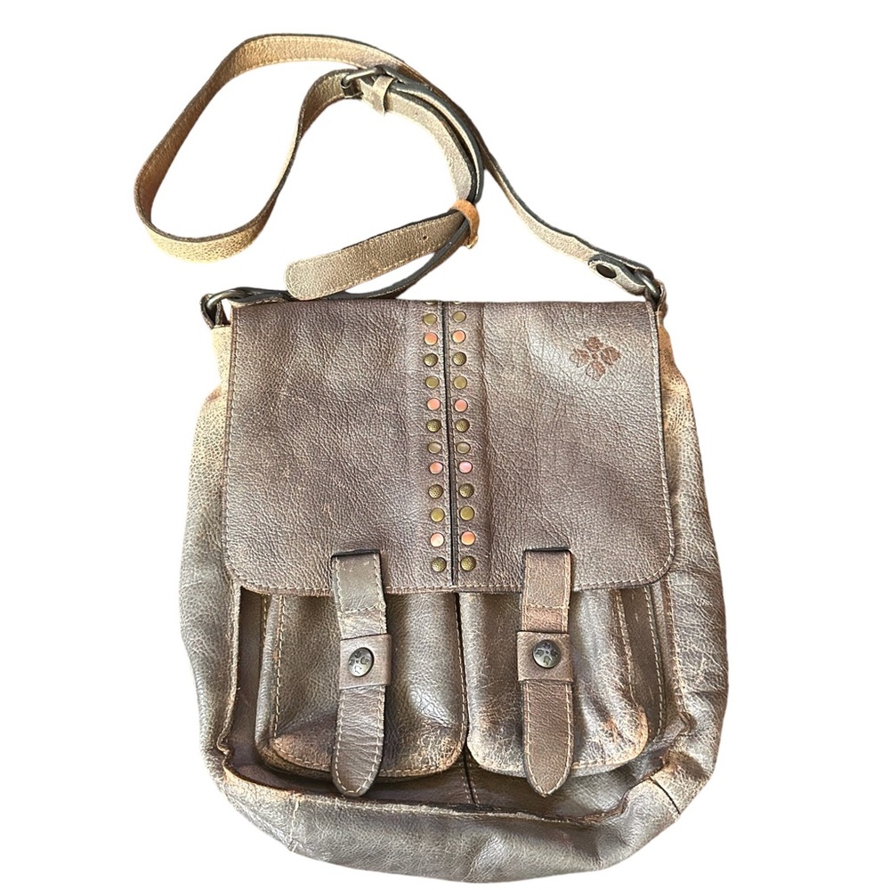 Patricia Nash Armeno Distressed Leather Messenger Bag Crossbody